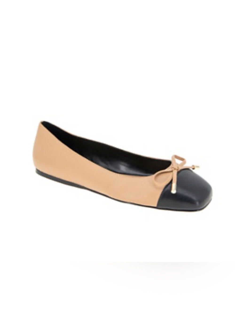 BCBGeneration Two-Tone Ballet Flat in Black & Nude